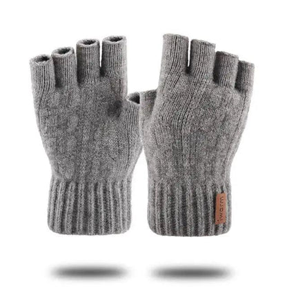 Classic Knitted Fingerless Winter  Unisex Outdoor Gloves For Men Women Retro Soft Unisex Stretch Elastic Warm Half Finger Cycling Gloves