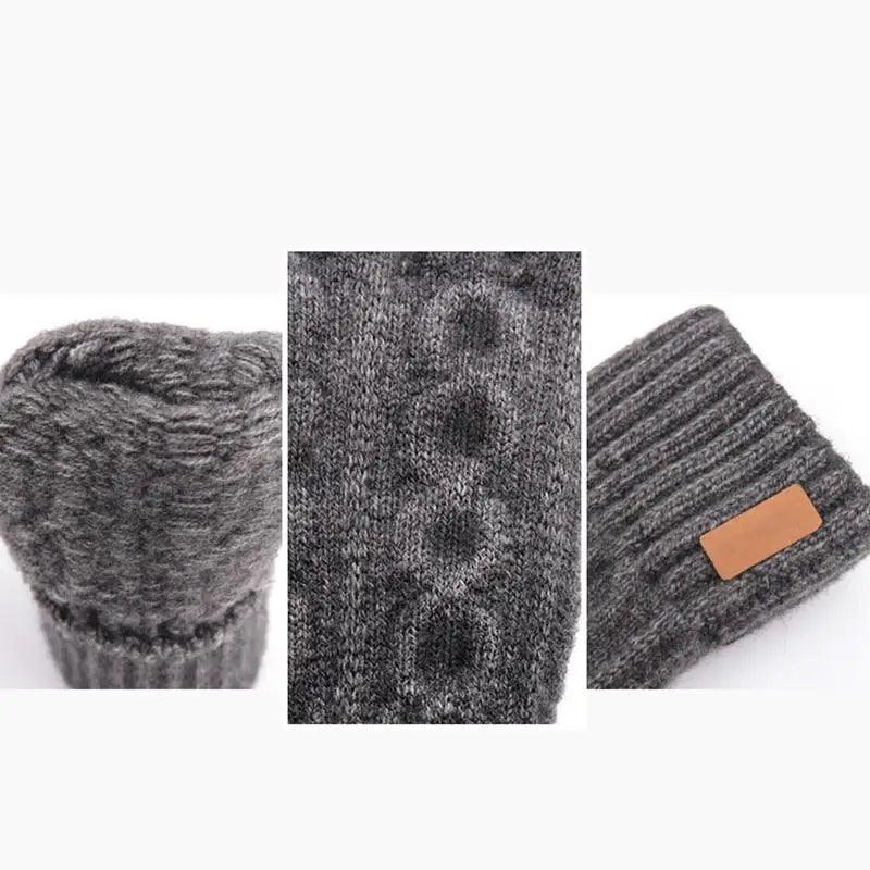 Classic Knitted Fingerless Winter  Unisex Outdoor Gloves For Men Women Retro Soft Unisex Stretch Elastic Warm Half Finger Cycling Gloves