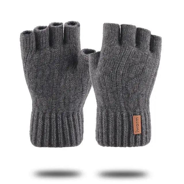 Classic Knitted Fingerless Winter  Unisex Outdoor Gloves For Men Women Retro Soft Unisex Stretch Elastic Warm Half Finger Cycling Gloves