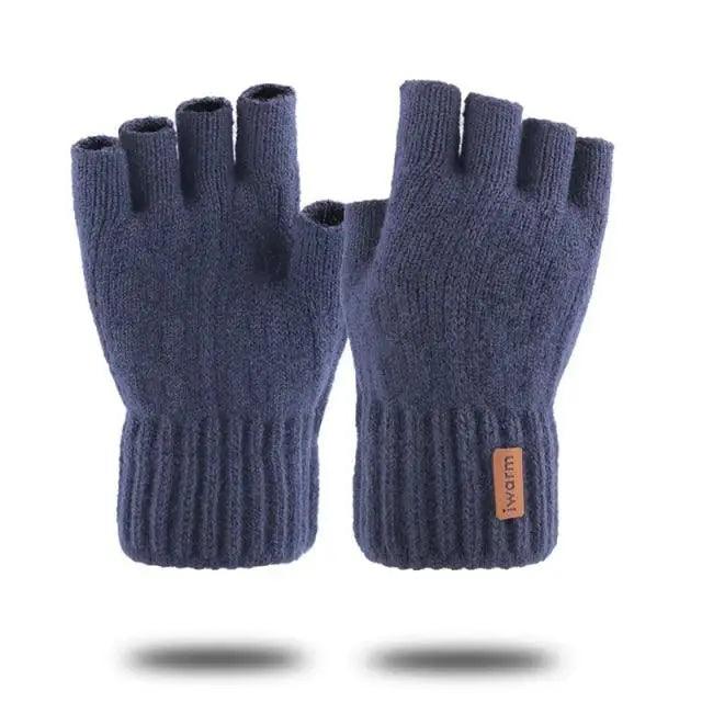 Classic Knitted Fingerless Winter  Unisex Outdoor Gloves For Men Women Retro Soft Unisex Stretch Elastic Warm Half Finger Cycling Gloves