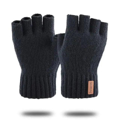 Classic Knitted Fingerless Winter  Unisex Outdoor Gloves For Men Women Retro Soft Unisex Stretch Elastic Warm Half Finger Cycling Gloves