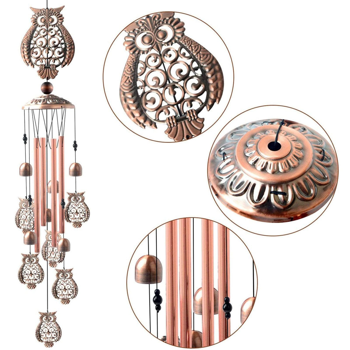 Copper Wind Chimes Outdoor Classic Wind Chimes Memorial Wind Chime Gifts for Grand Mother Garden Yard Decor Gift