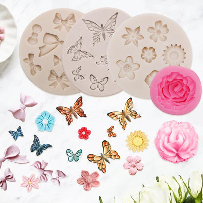 Creative Butterfly Shape Silicone Mold Fondant Candle Mould Resin Molds Homemade Cake Decorate Kitchen Accessories Food Grade Silicone Fondant Mold Reusable Ice Candy Mold