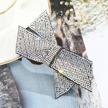 Crystal Big Bow Hair Clips For Women Girls Hair Accessories Rhinestone Hairpins Plastic Hairgirps Retro Barrette Headwear Gorgeous Hair Accessories For Women