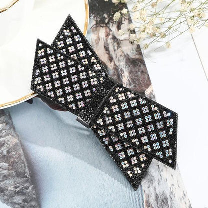 Crystal Big Bow Hair Clips For Women Girls Hair Accessories Rhinestone Hairpins Plastic Hairgirps Retro Barrette Headwear Gorgeous Hair Accessories For Women