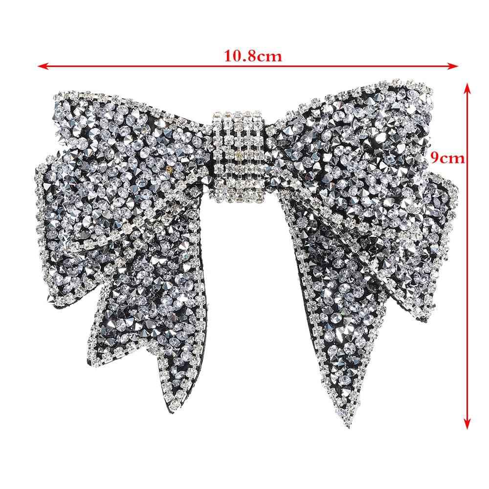 Crystal Big Bow Hair Clips For Women Girls Hair Accessories Rhinestone Hairpins Plastic Hairgirps Retro Barrette Headwear Gorgeous Hair Accessories For Women