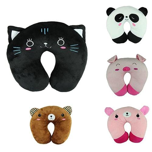 Cute Cartoon Animals U Shaped Pillow Toddler Neck Pillow Travel Car Neck Rest Pillow Support Head Rest Cushion Panda Cat Bear Rabbit Pig Kids Travel Pillow Toddler Neck Pillow U-Shaped Animal Kids Neck Pillow With 3D Embroidery For Airplane