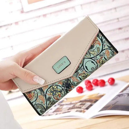 Delightful Small Floral PU Leather Money Purse For Women And Girls Fashion Designer Buckle Wallets for Female