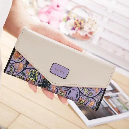 Delightful Small Floral PU Leather Money Purse For Women And Girls Fashion Designer Buckle Wallets for Female