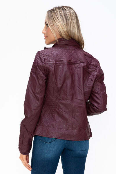 Women Warm Sleek Dual-Zipper Layered Jacket with Cozy Fuzzy Hood Urban Chic & Comfortable Jacket