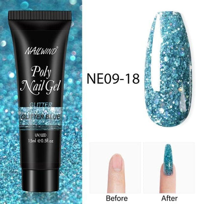 Diamond Gel Nail Polish Poly 15ml Semi Permanent UV Manicure Reflective Sparkling Luxury Shine Design For Women and Girls