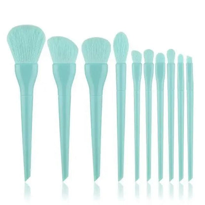 Durable 10pcs Natural Hair Colorful Makeup Brushes Professional Foundation Powder Blush Eyeshadow Eyebrow Blending Brush Set