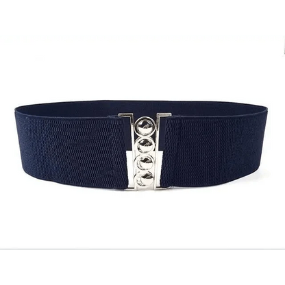 Elastic Wide Strap Plus Size Belts For Women Classic Party And Casual Dress Metal Snap Button Belts For Women