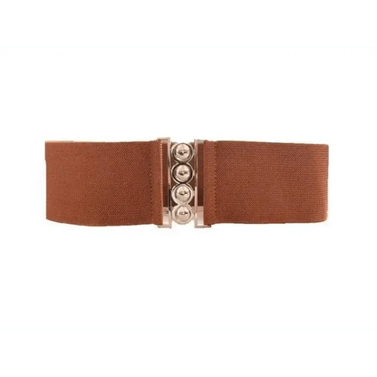 Elastic Wide Strap Plus Size Belts For Women Classic Party And Casual Dress Metal Snap Button Belts For Women