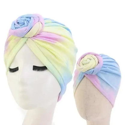 Elegance Mommy And Kids Turban Hat Cap With Big Bow Soft Cute Knot Nursery Beanie Knotted Headban