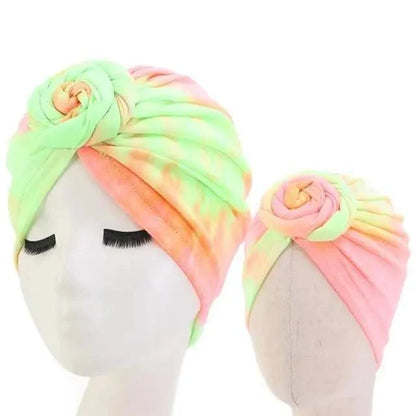 Elegance Mommy And Kids Turban Hat Cap With Big Bow Soft Cute Knot Nursery Beanie Knotted Headban
