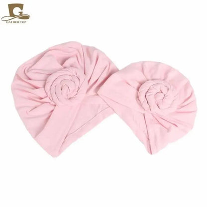 Elegance Mommy And Kids Turban Hat Cap With Big Bow Soft Cute Knot Nursery Beanie Knotted Headban