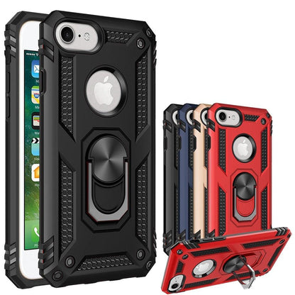 Elegant Black Screen Protector Stand Ring Holder Shockproof Heavy Duty Accessories Case For iPhone 7 8 plus 8plus 7plus Phone Cover Bumper iPhone 8 iPhone 7 Plus