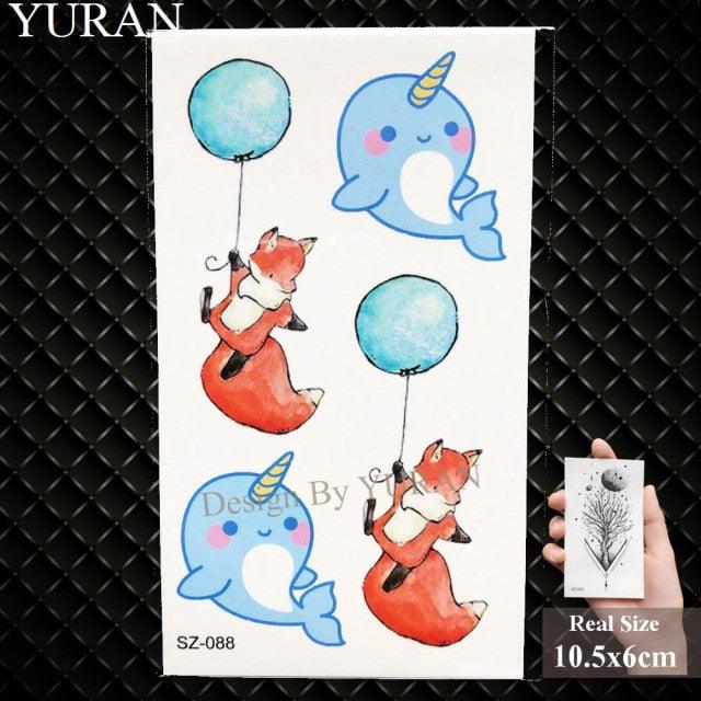 Elegant Lavender Flower Tattoo Stickers Temporary Waterproof Colorful Modern Children Tattoo