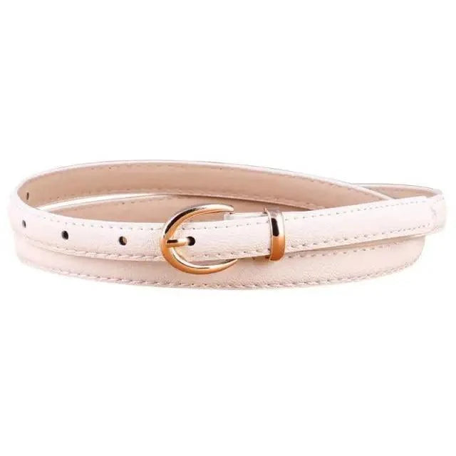Elegant Leather Adjustable Thin Belt For Women Unique Black Design Ladies Belt High Quality Charming Waistbands For Dress