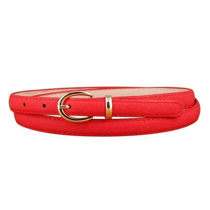 Elegant Leather Adjustable Thin Belt For Women Unique Black Design Ladies Belt High Quality Charming Waistbands For Dress
