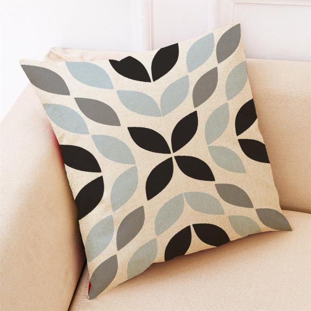 Elegant Pattern Printed Throw Pillow Modern Soft Linen Blend Cushion Home Decorative Fashion Geometric Pattern Throw Pillow Covers Square Decorative Cushion Case For Home Pillows Case
