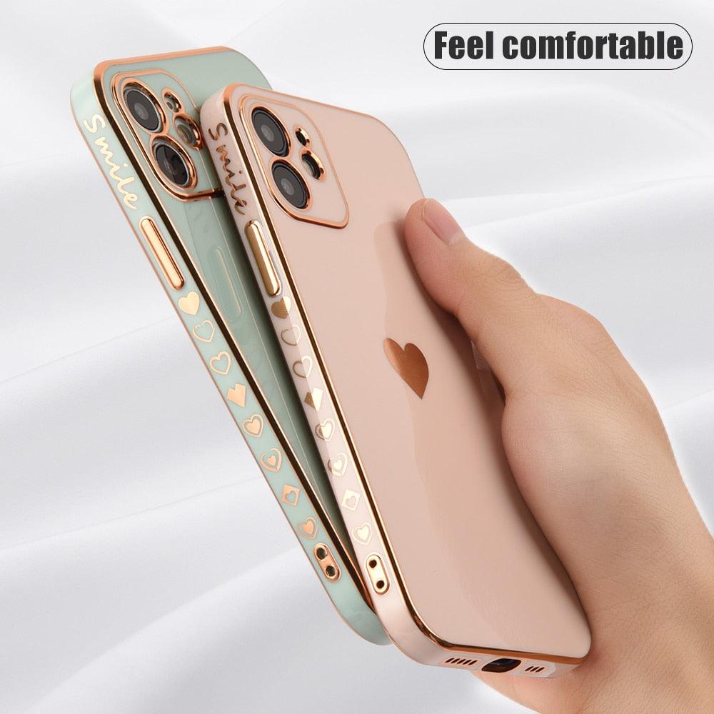 Elegant Women Phone Case For iPhone 13 14 Pro Camera Lens Protection For iPhone 12 11 Pro Max 14Plus Shockproof Case Luxurious Bumper Cute Pattern Women Girls Soft Silicone Shockproof Camera Case