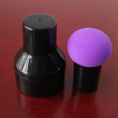 Elegant Womens Non-latex Makeup Sponge Mushroom Head Powder Liquid Dry And Wet Multifunction Makeup Brush Cosmetic Tool Storage Box