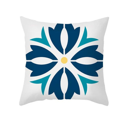 Ethnic Floral Patterns Sofa Cushion Cases Nordic Geometric Simple Blue Modern Decorative Throw Pillow Case Cushion Case For Room Bedroom Pillows Case Bohemian Decor Home Pillows 45x45CM