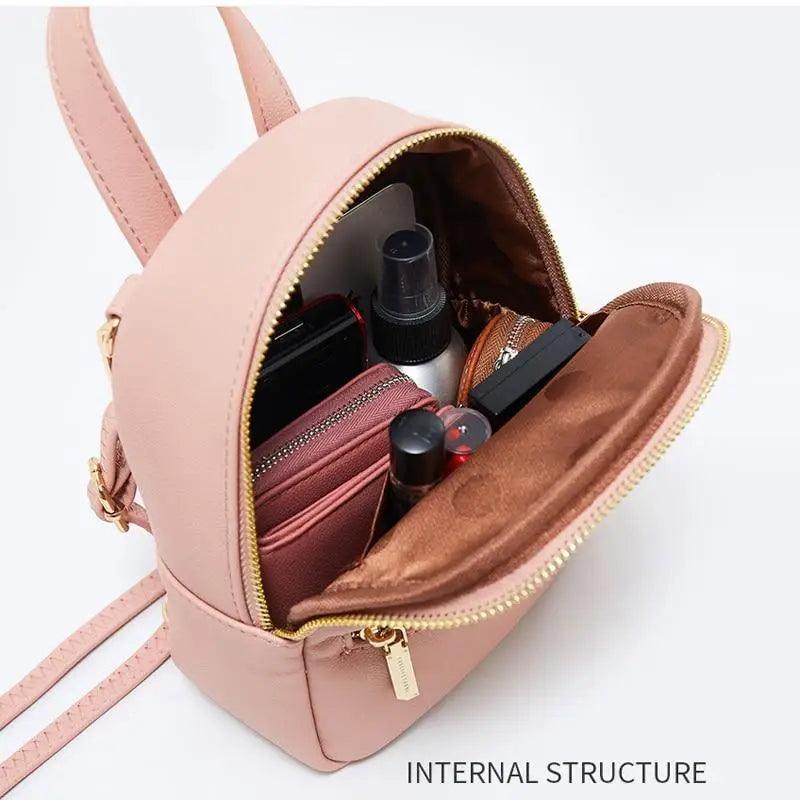 Famous Designer Mini Soft Touch Leather Small Backpack For Female And Girls Fashionable Ladies Bagpack Shoulder Bag