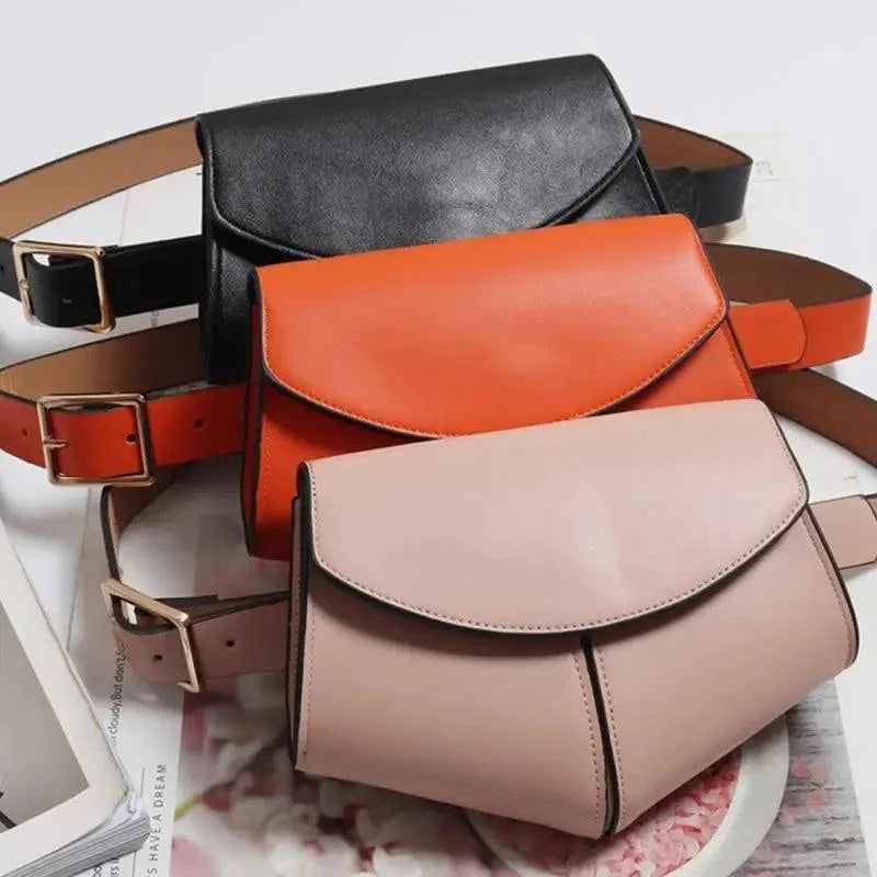 Fashionable Design Mini Adjustable Belt Waist Fanny Bag Ladies Cute Bag Women's Style Leather Pouch