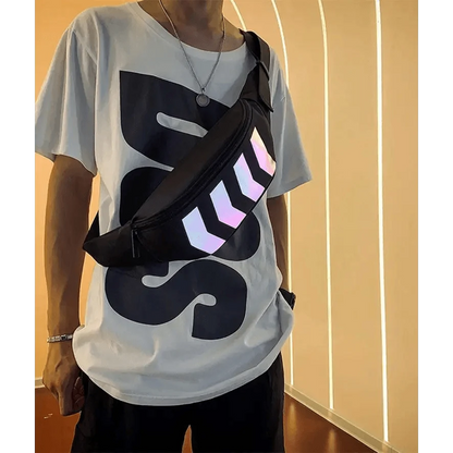 Fashionable Flash Reflective Chest Bag Iridescent Belt  Bum Bag For Travel Festival Sports Unisex Waist Bags