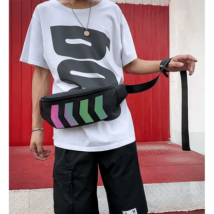 Fashionable Flash Reflective Chest Bag Iridescent Belt  Bum Bag For Travel Festival Sports Unisex Waist Bags