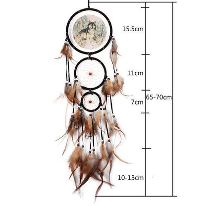 Feather Crafts Dream Catcher Brown Wind Chimes Handmade Christmas Net Handmade Wall Hanging Home Decor Dream Catcher With Feathers For Wall Hanging Car Home Balcony Decorations