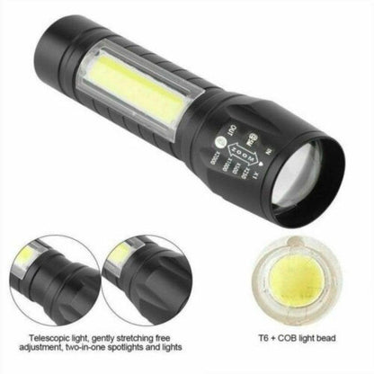 Flashlights Rechargeable USB Portable Super Bright Waterproof Zoomable Portable  LED Focus Flashlight Mini Torch Tactical Flash Light Torch Light  Camping Hiking
