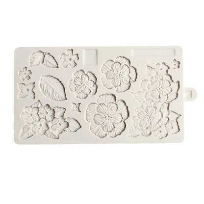 Flowers Shape Silicone Mold Fondant Cake Decorating Tools Chocolate Cupcake Baking Cookies Mold Roses Collection Fondant Mold-Rose Flower And Leaves Shapes Silicone Mold