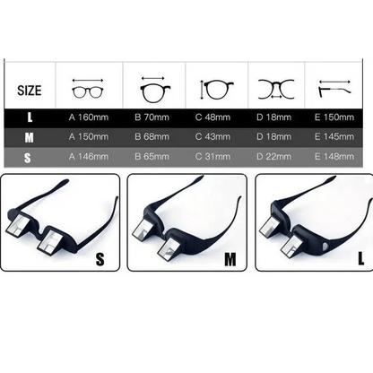 Funny Black Lazy Periscope Horizontal Reading TV Lightweight Sit View Glasses Lie Down Unisex Wide Use Glasses