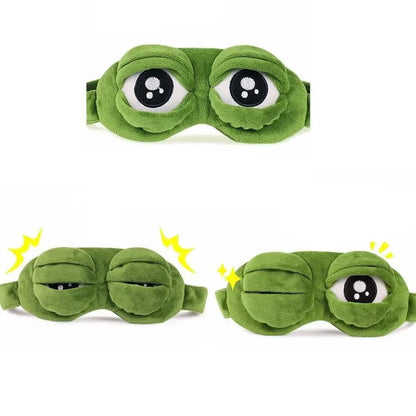 Funny Cartoon Frog Eye 3D Sleeping Eye Mask Comfortable Green Eye Cover Travel Office Soft Eye Mask