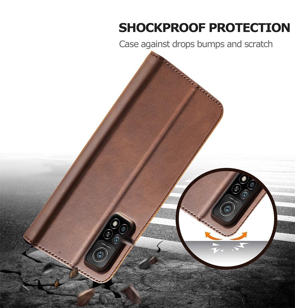 Genuine Premium Leather Detachable Magnetic Flip Cover with Card Holders Horizontal Case For Redmi Note 11 Pro 5G Case On Redmi Note 11 11S 10S 10 10C 9S 9 9T 8T 8 7 Case For Xiaomi Redmi Note11 Pro 5G Case