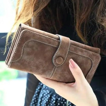 Gorgeous Matte Leather Long Wallet For Women And Lady Purse High Quality Female Wallets Card Holder Clutch Carteras