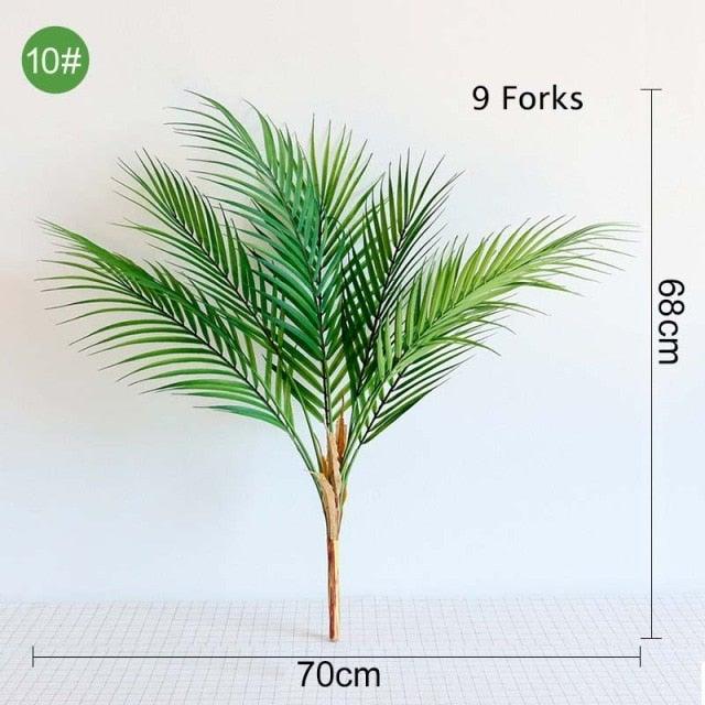 Green Artificial Palm Leaves Plastic Tropical Tree Fake  Indoor Outdoor Garden Home Outdoor Decorations