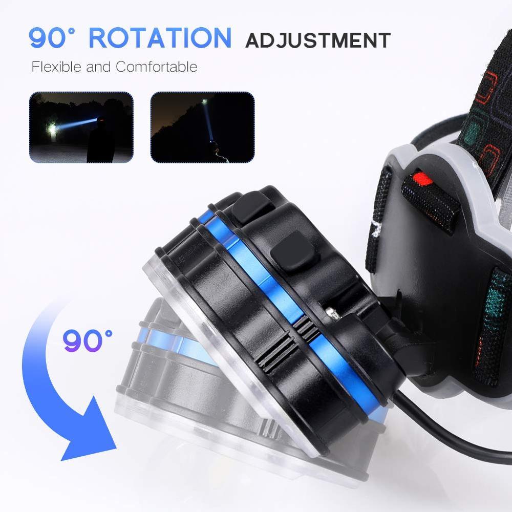 High Lumen Ultra Bright Powerful Rechargeable LED Headlamp  USB Head Lamp 7 LED Headlight Head Flashlight Waterproof Flashlight Head Torch For Outdoor Camping Cycling Running Fishing