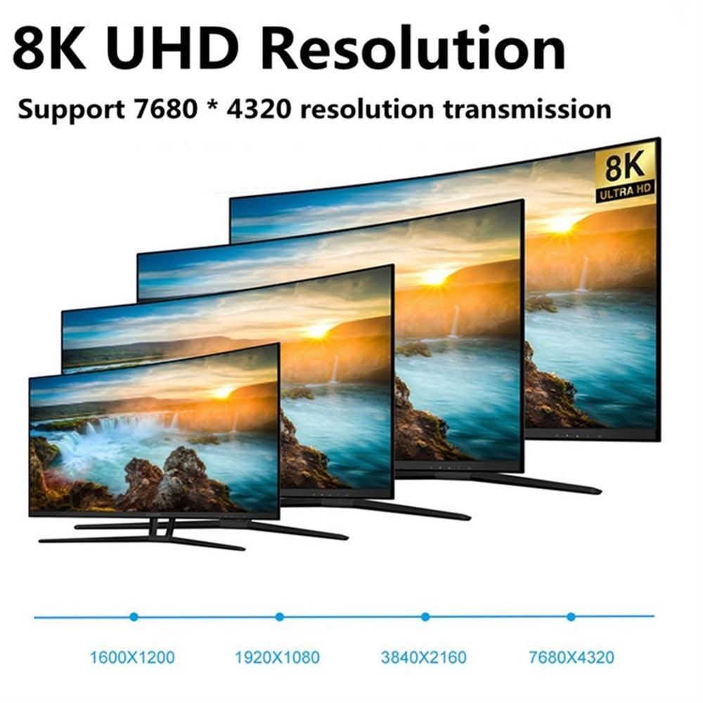 High Speed Display Port TV Cable Audio 8K Video Cable Compatible For PC And Laptop Portable Projector DP1.2 DP1.4 Lightweight Cable
