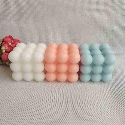 Home Decoration Candle Cube Bubble Candles Handmade Scented Candle Hand Poured Decorative Candle Aesthetic Candles Room Decor for Home Use Bedroom Soy Wax Aromatherapy Cube Candle Scented Relaxing Birthday Gift Home Decoration