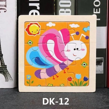 Kids Puzzle Toy Animals and Vehicle Wooden Puzzles Jigsaw Baby Educational Learning Toys for Children Gift