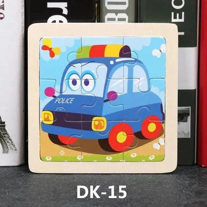 Kids Puzzle Toy Animals and Vehicle Wooden Puzzles Jigsaw Baby Educational Learning Toys for Children Gift
