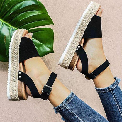 Ladies Elegant Leopard Shoes For Women High Heels Sandals Summer Flip Flop Platform Sandals High Platform Sandals Thick Bottom Belt Buckle Shoes Adjustable Strap Sandals
