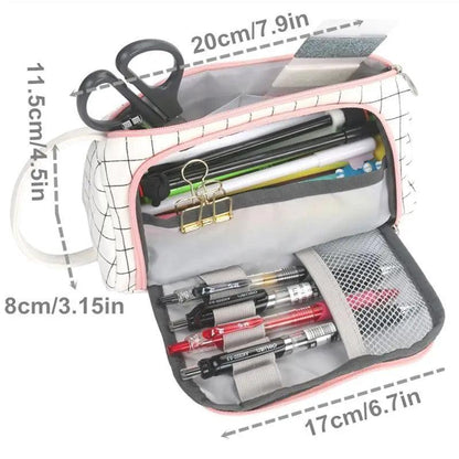 Large Capacity Big Simple Pencil Case For School Stylish Print High Quality Organizer Vintage Pencil Pouch