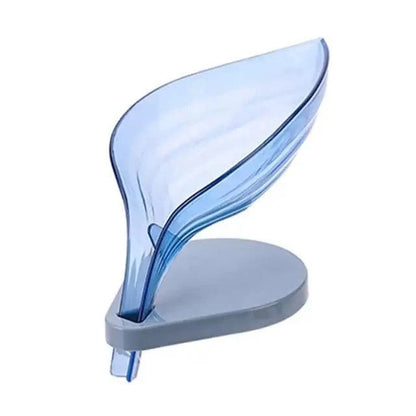 Leaf Shape Soap Box Bathroom soap holder Dish Storage Plate Tray Bathroom Soap Holder Case Bathroom Supplies bathroom gadgets Drainage Soap Holder-Leaf Soap Storage Box-Vertical Manual Soap Holder-Suction Cup Drain Soap Box for Shower Bathroom Kitchen