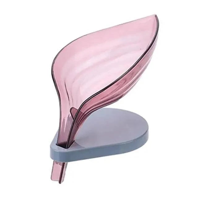 Leaf Shape Soap Box Bathroom soap holder Dish Storage Plate Tray Bathroom Soap Holder Case Bathroom Supplies bathroom gadgets Drainage Soap Holder-Leaf Soap Storage Box-Vertical Manual Soap Holder-Suction Cup Drain Soap Box for Shower Bathroom Kitchen